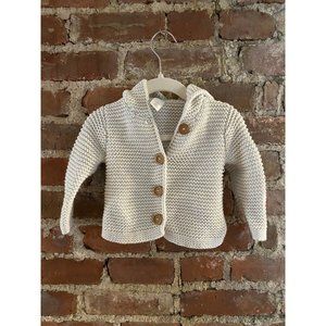 Stem Chunky Knit Hooded Sweater Cream 6M